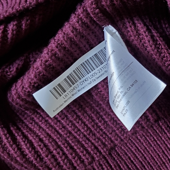 NWT. Quince Australian Merino Wool Half Zip Sweater, Barolo Burgundy (S) - Picture 16 of 17